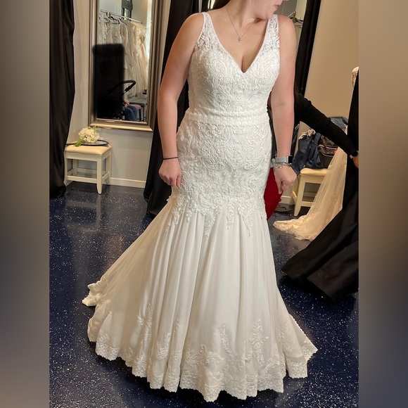 NWOT Lillian West Illusion Lace Fit & Flare #66040 - Picture 1 of 2